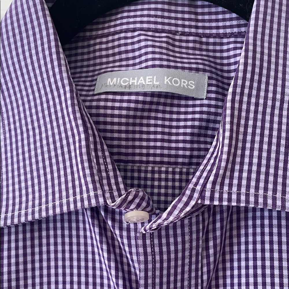 Michael Kors Men's Purple Gingham Shirt